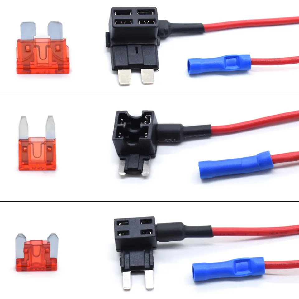 12pcs 12v Car Blade Fuse Holder Add A Circuit Tap Adapter Micro Mini  Standard Atm Apm Auto Fuses 10 Amp Truck Van Suv Fuse Wire