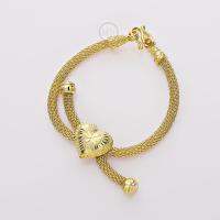 MONO JEWELRYสร้อยข้อมือเสาถักประดับโบว์หัวใจตรงกลางโปร่ง รุ่น น้ำหนัก ๑ บาท