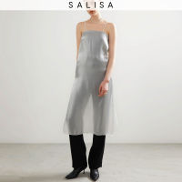 SALISA - JUMPSUIT PF23 Long with See Through Shiny Overlay *PRE-ORDER 1 WEEK*