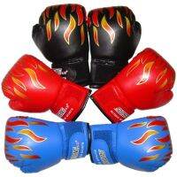 2 7 Years Flames Child MMA Muay Thai Boxing Gloves Bag Fun Punch Training Wushu Sanda Karate Taekwondo Fight Mittens DEO