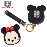 Cute Minnie Car Key Case For Honda Vezel City Civic BR-V HR-VCRV Pilot Accord Jazz Jade Crider Odyssey Accessories Lady Gift