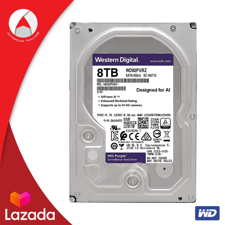 wd-purple-8tb-surveillance-hard-drive-ฮาร์ดดิสก์กล้องวงจรปิด-cctv-wd82purz-hdd-ฮาร์ดดิสก์-harddisk-av-8tb-sata3-6gb-s-256mb-7200rpm-ประกัน-synnex-3ปี-internal-ฮาร์ดดิส-harddrive-ฮาร์ดไดรฟ์-wd-internal