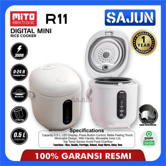 Rice Cooker Mini Digital Mito R11 Kapasitas 0,5 Liter 300 Watt Lazada