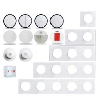 Wallpad L6 White Crysta Glass 1 2 3 4 Gang Wall Switch Motion Body Sensor Step Light DP 2P DIY Free Combination