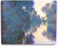 เช้าบนแม่น้ำแซนใกล้ Giverny Claude Monet ขั้นตอนก่อนทำศิลปะผ้าใบ Giclee ศิลปะบนผนังสำหรับการตกแต่งบ้าน30x24