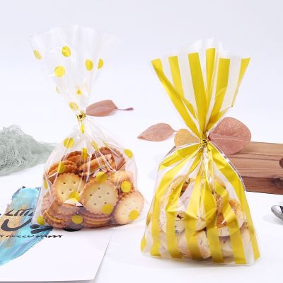 50pcs/set Gold Dots Candy Bag Packaging Plastic Sweets Bags Transparent Cookie Bag Birthday Wedding Party Gift Wrap