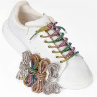 [HOT EXQQUZIOWGWD 116] 1Pc หรูหรา Rhinestone Shoelaces Rainbow Diamond Shoe Laces รองเท้าผ้าใบ Laces รองเท้ารอบเชือกผูกรองเท้า100/120/140/160ซม. DIY Strings