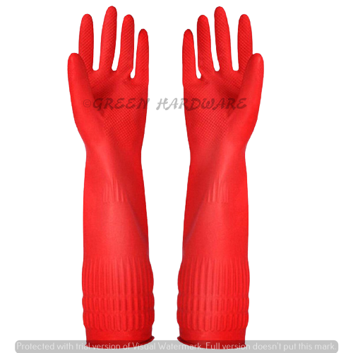 1PAIR Dishwashing Gloves Elbow Length Cleaning Gloves Kitchen