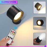 KLOMKZ หมุนได้360 ° โคมไฟติดผนัง LED แบบ sconce ชาร์จใหม่ได้ รีโมทคอนโทรล ระบบสัมผัส ไฟติดผนัง ของใหม่ อุปกรณ์ติดผนัง ไฟอ่านหนังสือตอนกลางคืน