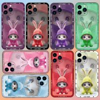 A Cute Rabbit with A Purple Hat for IPhone 14 Pro Max 11 12 13 Pro X XR XS Max 7 8 14 Plus SE 2020 Black Soft Case Phone Case