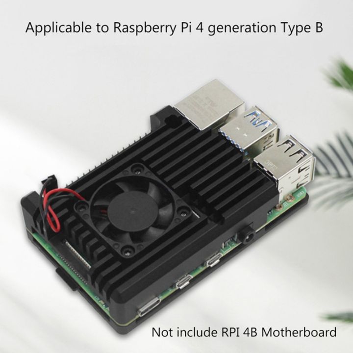 aluminum-case-for-raspberry-pi-4b-heatsink-with-cooling-fan-thermal-pad-for-rpi-4b-development-board-protective-shell