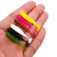 【DT】hot！ Ufishing 3.5cm Soft Worm Lures with Screw Thread 10Pcs/Bag Silicone Fishing Bait Wobbler