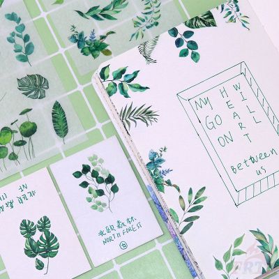 &gt; Ready Stock &lt;❉ Original Plant Stickers ❉6Sheetset Green Leaf Diary Scrapbooking Decals Stickers