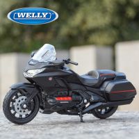 ยานพาหนะหล่อสีดำ1:18 2020 Honda Gold Wing สำหรับสะสมงานอดิเรกของเล่นแบบจำลองรถมอเตอร์ไซค์