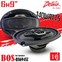 ?1คู่?ลำโพง6X9 นิ้วแกนร่วม4ทาง BOSTWICK รุ่นBOS-BS694SZ กำลังขับ140วัตต์ เสียงดีเบสนุ่มกลางชัด แหลมใส ของแท้ สภาพสินค้า100%