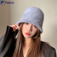 Topi Bucket หมวกปานามาหมวกกันลมนิ่มฤดูใบไม้ร่วงและฤดูหนาวสีทึบแฟชั่น FEECE