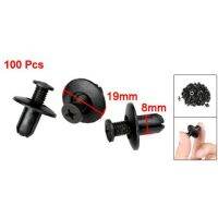 100 Pcs Black Car Fender Plastic Rivet Fastener for 8mm Dia Hole