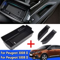 ที่เท้าแขนรถกล่องเก็บสำหรับเปอโยต์3008 3008GT 5008 2017-2020คอนโซลกลางกล่องเก็บเก็บรักษาจัดเก็บ