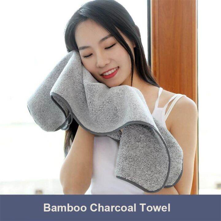 xiaoli-clothing-bamboo-charcoal-terry-bath-towel-set-adult-bamboo-carbon-fiber-bathroom-towel-microfiber-hair-towel-face-hand-bath-towel-set