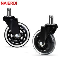 1PC Universal Mute Wheel 3 inch Office Chair Caster Replacement 60KG Swivel Rubber Soft Safe Rollers Furniture Hardware Furniture Protectors  Replacem