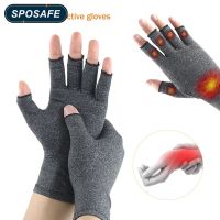 SPOSAFE ถุงมือลดอาการปวดข้อรัดข้อมือผ้าฝ้าย1คู่สำหรับผู้ชายผู้หญิงรั้งมือ Relief ปวดข้อสำหรับการรักษาสายรัดข้อมือถุงมือช่วยจับถุงมือช่วยจับมือที่มีผ้าชุบน้ำระบายอากาศได้ดีดีไซน์ไร้นิ้ว