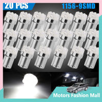 หลอดไฟ20ไฟ Led ชิ้น1156 Ba15s ไฟท้าย9smd ไฟเบรกถอยหลัง360องศาหลอดไฟหลอดไฟสีขาว1141 K 6000K