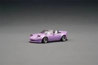 ไมโครเทอร์โบ1:64 Mazda MX-5 Eunos Roadster (NA/Miata) Pem Rocket Bunny รถโมเดล Diecast สีม่วง