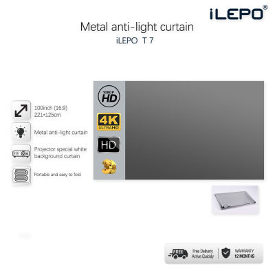 จอโปรเจคเตอร์ Simple Folding Metal Anti-Light Curtain 100-inch Portable Projector Home 4K HD Movie Curtain
