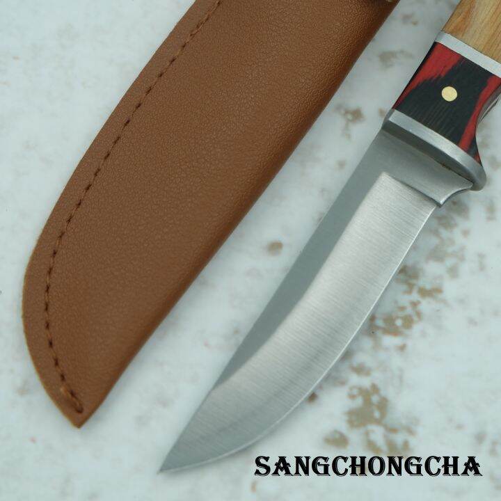 sangchongcha-cl07-มีดเล็ก-มีดยุทธวิธี-มีดแคมป์ปิ้ง-มีดเดินป่า-มีดพกพา-มีดทหาร-สแตนเลส-ยาว16-00ซม-แถมซองหนังpu