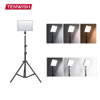 Tenwish รีโมทคอนโทรล LED ไฟวิดีโอ Ultra Thin หรี่แสงได้ DSLR สตูดิโอ ไฟ LED แผงโคมไฟพร้อมขาตั้งไฟสำหรับกล้อง DV กล้องวิดีโอ Liver สตรีมมิ่ง Vlog อุปกรณ์สตูดิโอ