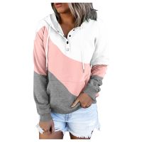 Hoodies For Womens Button Down Hoodies Drawstring Hooded Pocket Sweatshirts Casual Long Sleeve V Neck Sweatshirts G2