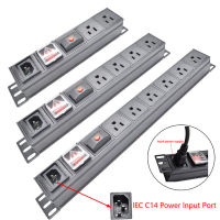 PDU รางปลั๊กไฟ Rack mount C14 interface power input Overload protection 2-12 ช่อง Switch Without line