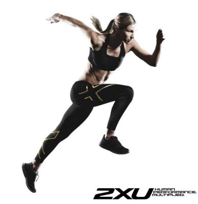 กางเกงรัดกล้ามเนื้อ ZXU Womens Compression Tights Black/Gold