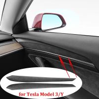 For Tesla Model 3 Y 2022 2023 Door Trim Cover Suede Door Trim Styling Protector Cover Modified Interior Decoration Accessories