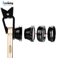 Ascromy 3in1 Wide Angle Macro Phone Camera lentes Fisheye Smartphone Lens Kits For iPhone 7 XR Fish Eye Lentes lens on the phone Smartphone Lenses