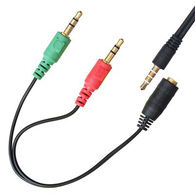 PC Laptop Headphone Jack 3.5mm 4Pole Female to Stero 3.5mm Audio&amp; Mic Y Splitter Adapter Cable Cables