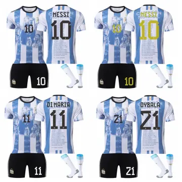 2223 Argentina Away No. 10 Messi 11 Di Maria Football Jersey Set - China  Jersey and Jersey Set price