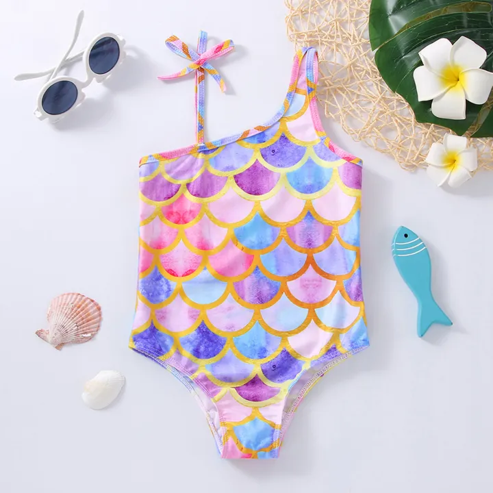 Summer Toddler Girls Suspenders 1 Piece Swimwear Beach Onesie Swimsuit