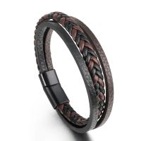 Wholesale New Retro Cattle Leather Bracelet Bangle Multi-Layer Alloy Woven Men Charm Braided Rope Bracelet Bangle Jewelry Gift