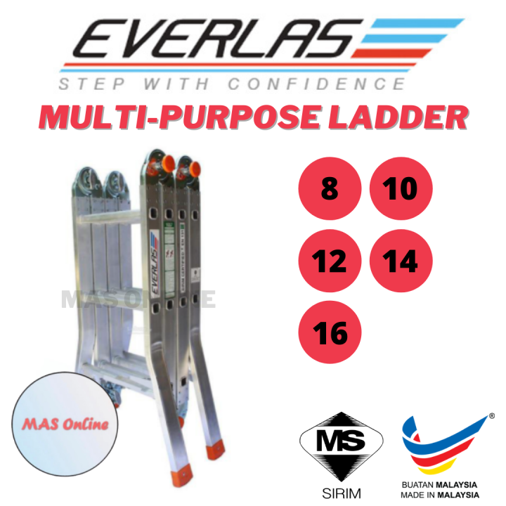 [SIRIM] Everlas YMPRH16 16 Steps Multipurpose Ladder / Tangga Lipat 8