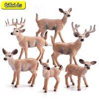 Figurinhas De Cervos Florestais Para Crianças, Figuras De Ação, Brinquedos Modelo, Presente De Versário,Floresta, Alces, Alces, Renas, Alpaca, Sika, Novo