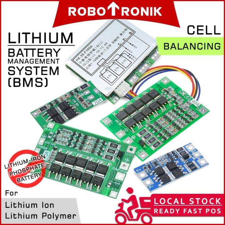 Cell Balancing BMS (Battery Management System) Li-ion Lithium Polymer ...