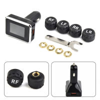 2 In 1 Car TPMS Sensor Monitoring System Wireless Tire Pressure Monitoring Alarm Gauge 4 External Sensors Auto Accessories