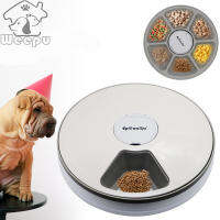 Pet Dog 6 Grids ชามให้อาหารอัตโนมัติพร้อมเสียงเตือน24H Smart Timer Food Dispenser Pet Accessories