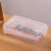 3pcs Desktop Simple Large Capacity Storage Case Clear PP Portable Stationery Pencil Box For School Stackable Kids Gift
