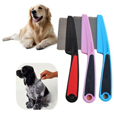 1Pc Grooming Brush Small Pet Hair Remover Flea Comb Shampoo Bath Brush For Pet Accessories Stainless Steel Comfortable Durable