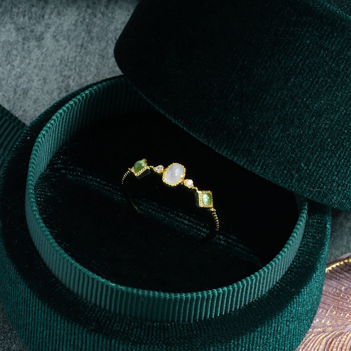 hot-agete-แหวนแก้วโรมันย้อนยุคสวยงามเรียบง่ายแมทช์ง่ายใหม่แหวน-925-เครื่องประดับอะความารีนชุบทองเงิน