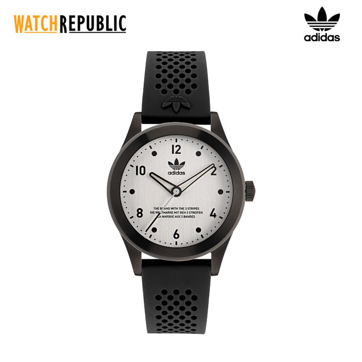 Adidas Code Three Black Rubber Analog Quartz Watch For Unisex