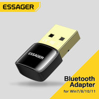 Essager USB Bluetooth 5.0ดองเกิ้ลอะแดปเตอร์สำหรับ PC ลำโพงแล็ปท็อปไร้สายเครื่องส่งสัญญาณตัวรับสัญญาณเสียง AUX เพลงหูฟังรูปหนู