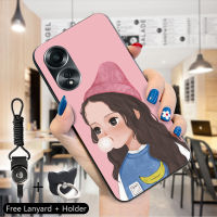 เคสโทรศัพท์ Hp OPPO A58 4G เคสสำหรับ Oppo A58 4G แหวนใส่นิ้วสายคล้องตัวการ์ตูนคู่รักน่ารักพยากรณ์โทรศัพท์สวยเด็กผู้หญิงเด็กผู้ชายกันกระแทกเคสโทรศัพท์ป้องกัน TPU ซิลิโคนนิ่มฝาครอบด้านหลัง